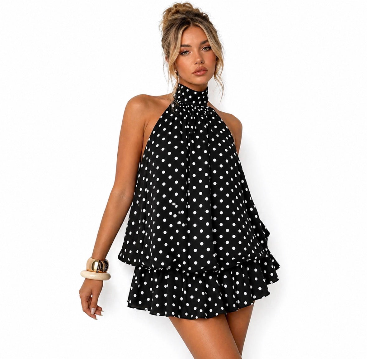 polka dot mini dress women