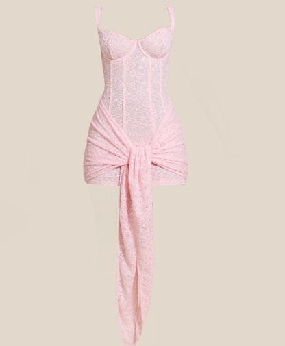 The front lace mini in pink