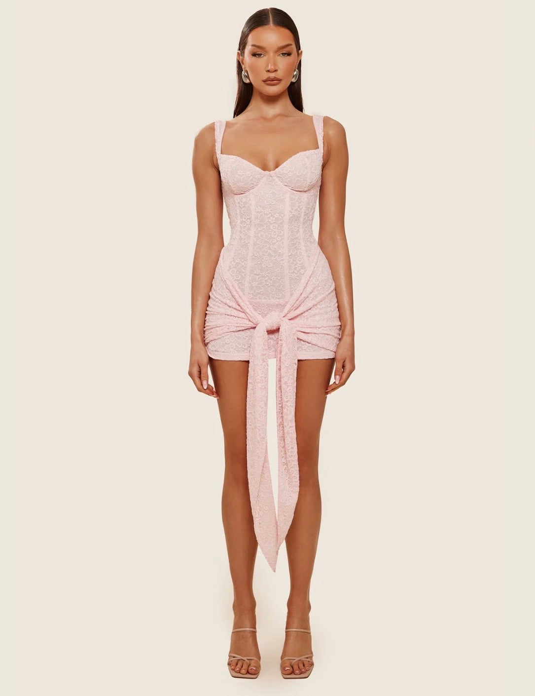 The front lace mini in pink