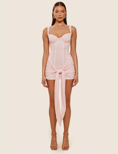 The front lace mini in pink