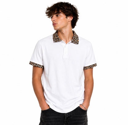 cheetah collar shirt