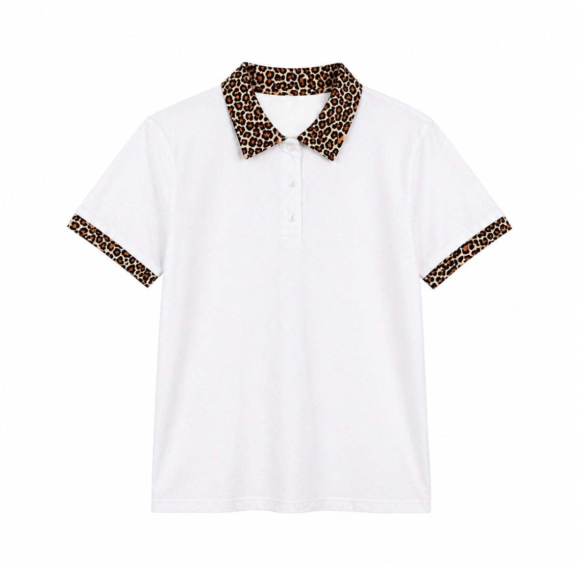 cheetah collar shirt