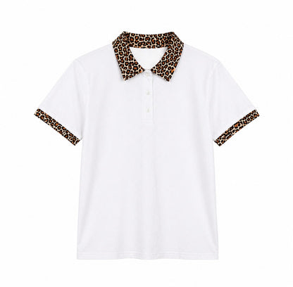 cheetah collar shirt