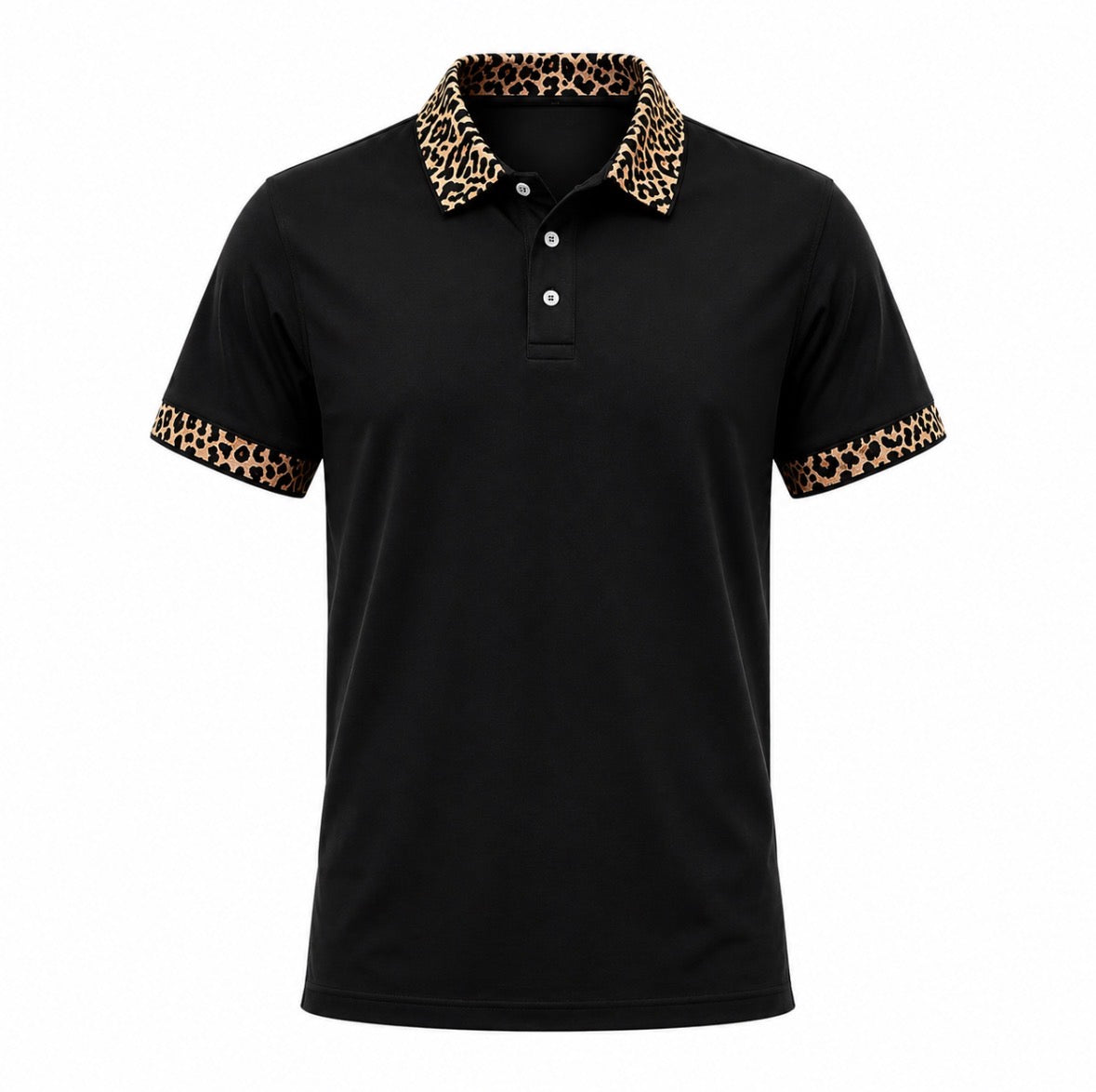 cheetah collar shirt