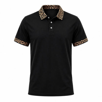 cheetah collar shirt